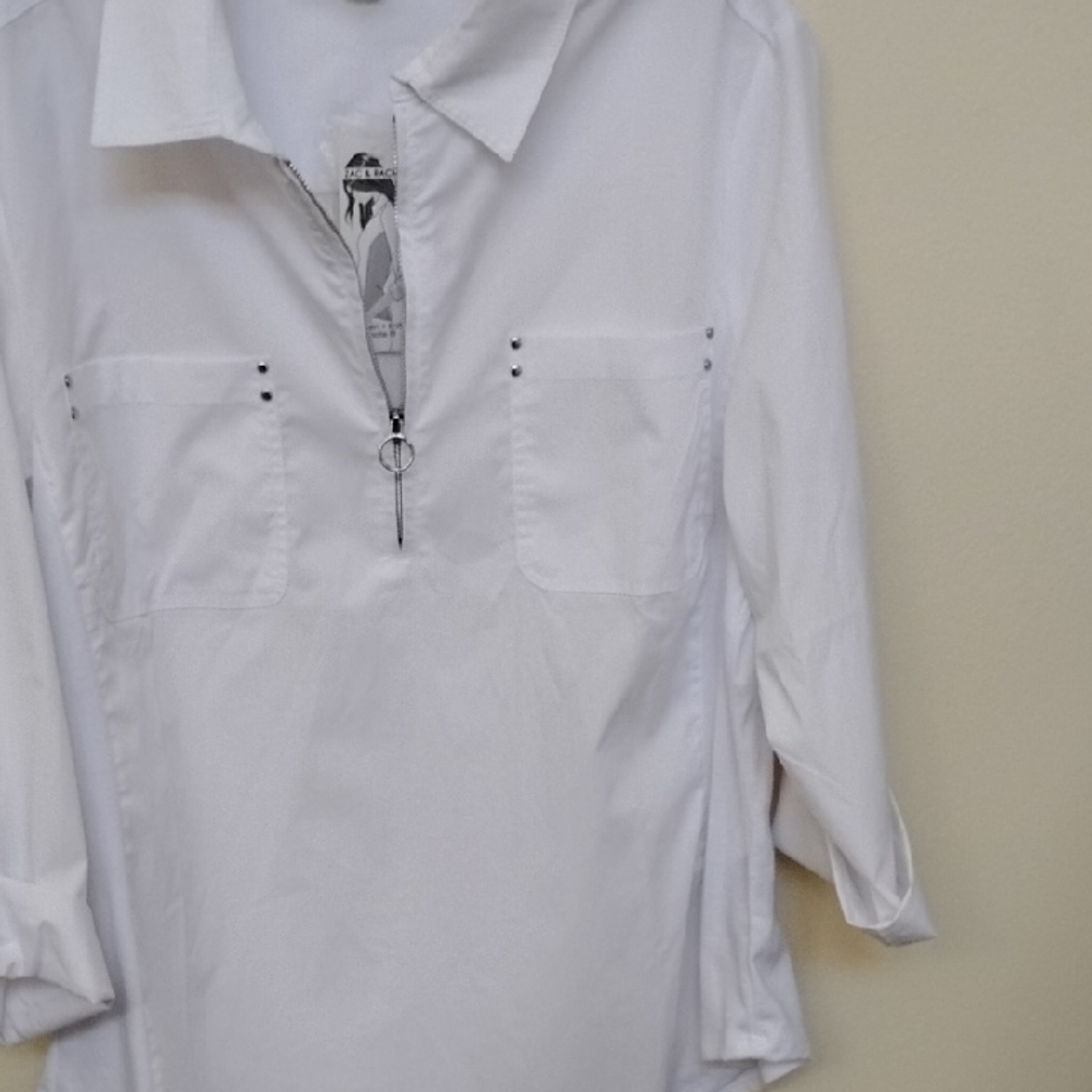 Zac & Rachel Elegant White Blouse - Picture 6 of 10